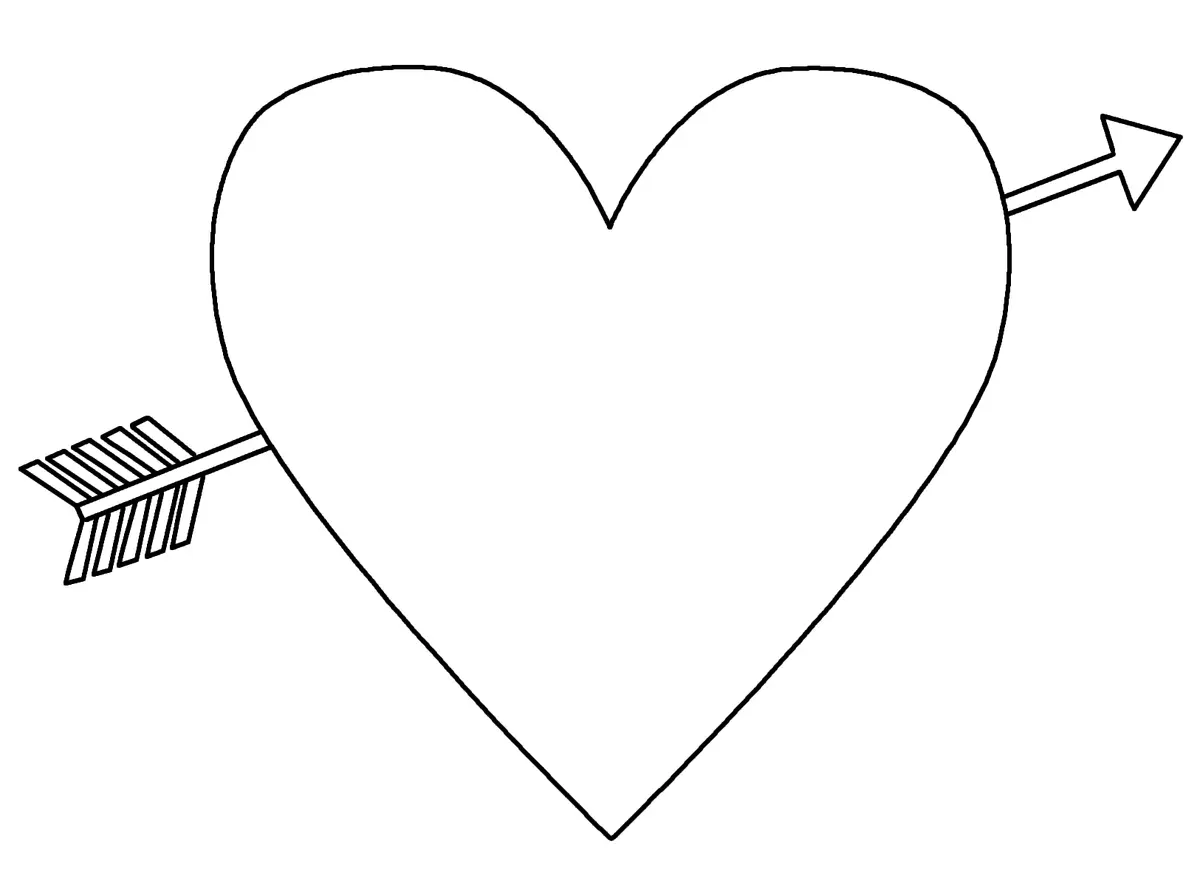 Disegno di Emoji Cuore con Freccia da stampare