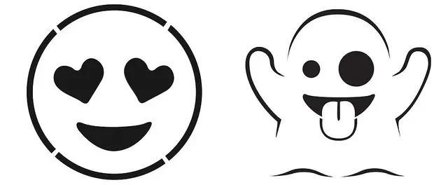 Coloriage Citrouille d'Halloween avec motifs souriants - Emoji à imprimer