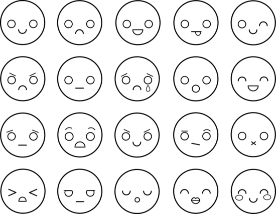 Disegno di Emoticons Lineart da stampare