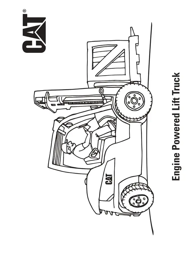 Coloriage Engine Powered Lift Camion Caterpillar - Camion à imprimer