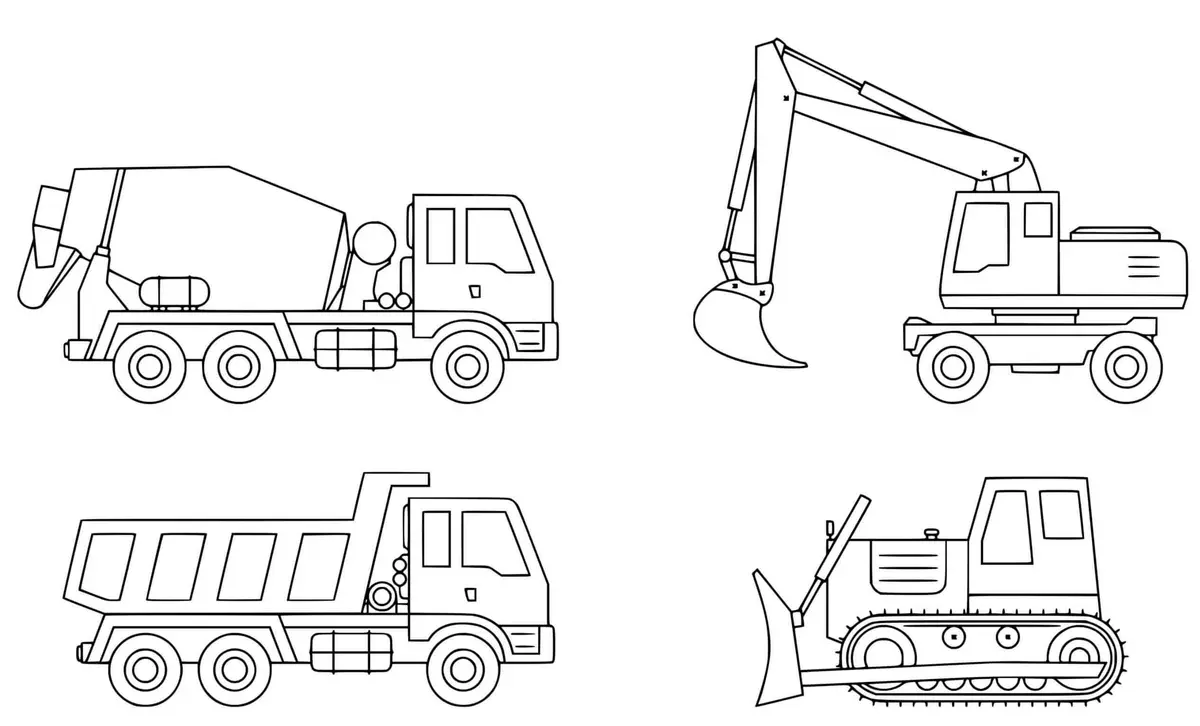 Construction Site Vehicles coloring page to print
