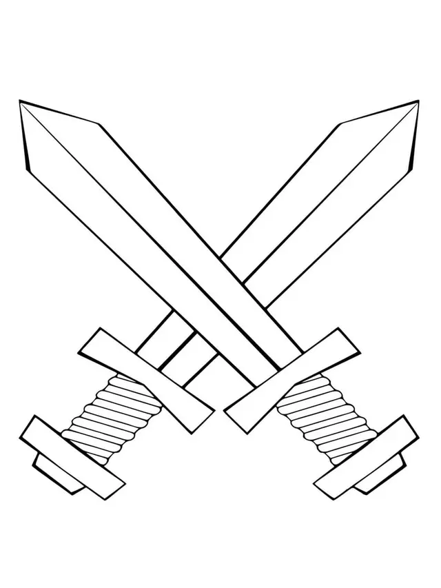 Coloriage Épées Pour Chevalier - Chevalier à imprimer