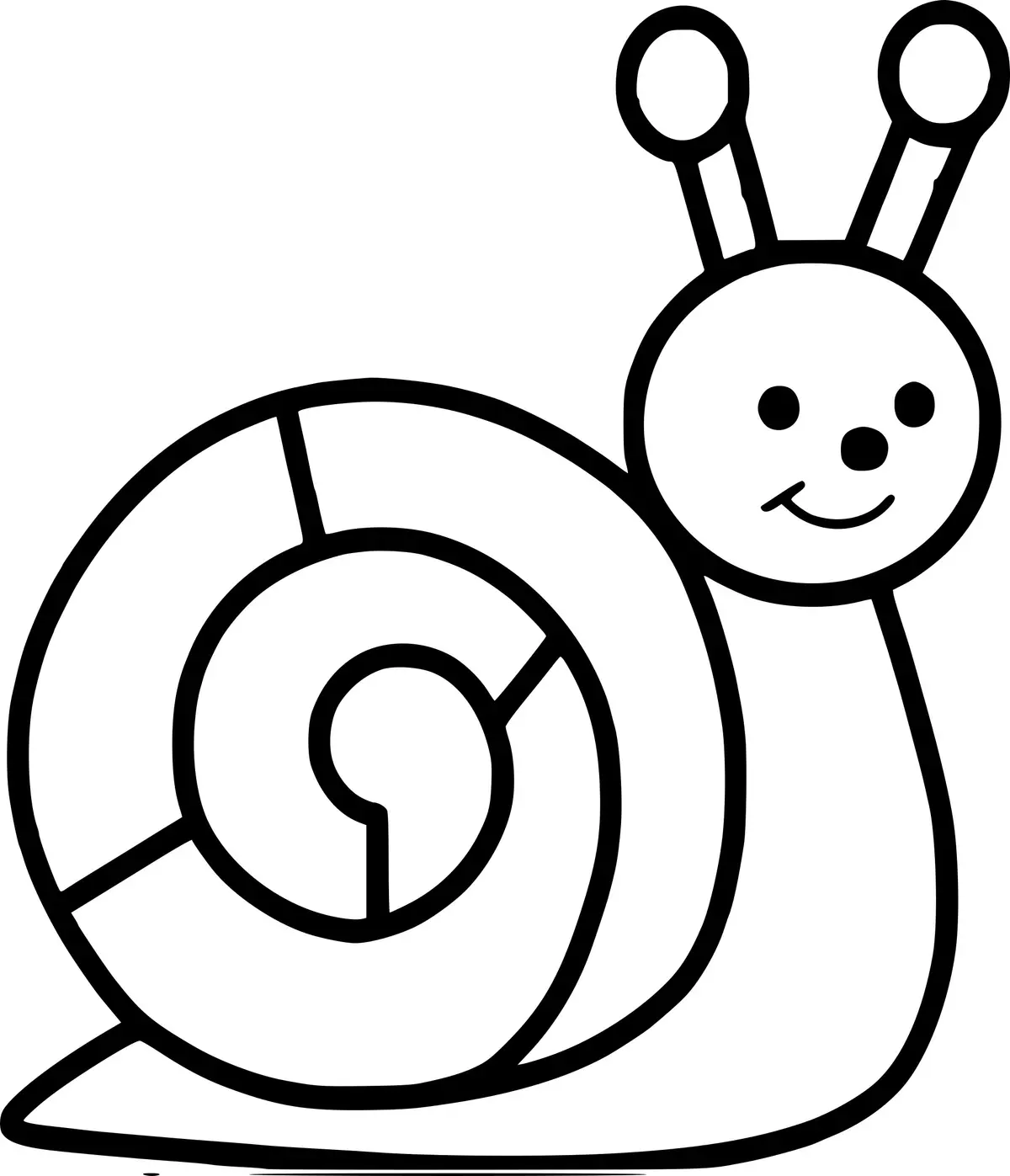 Preschool Snail coloring page to print