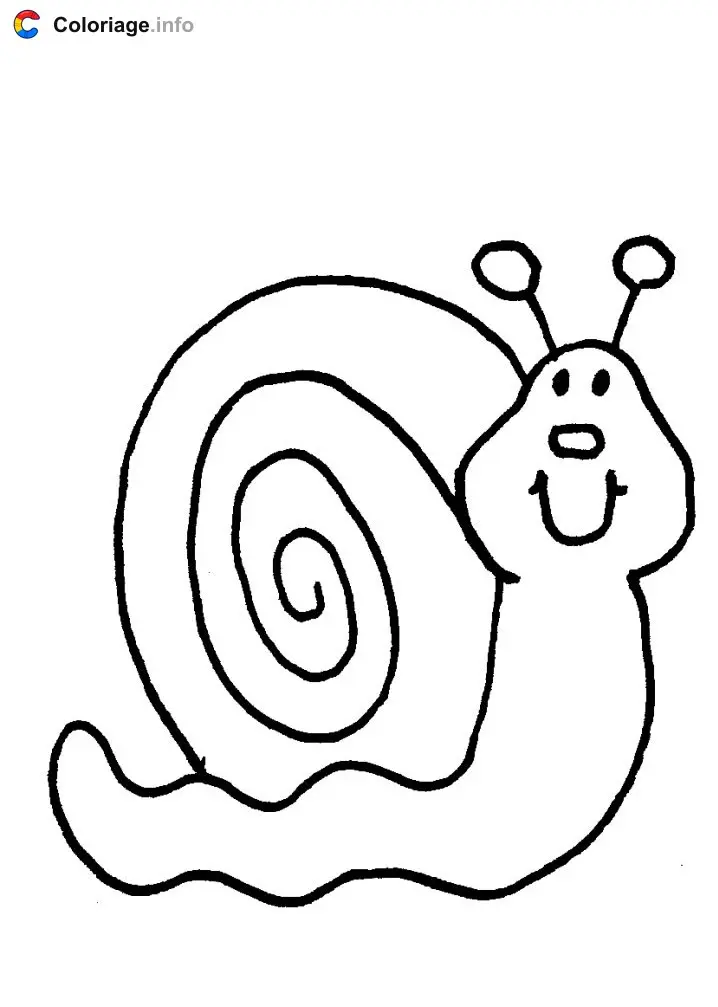 Snail coloring page to print