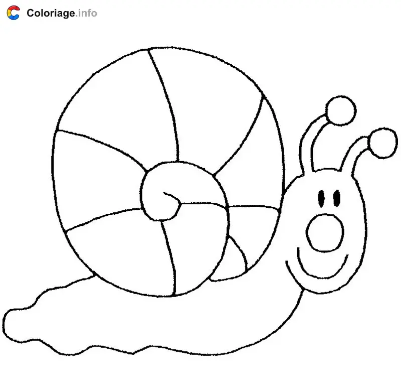 Happy Snail coloring page to print