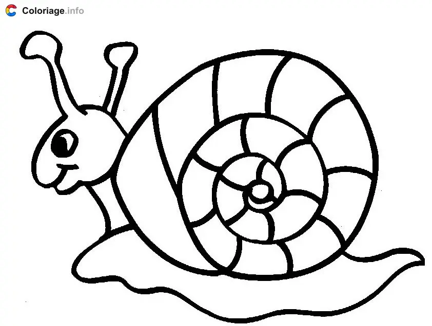 Snail in Profile coloring page to print