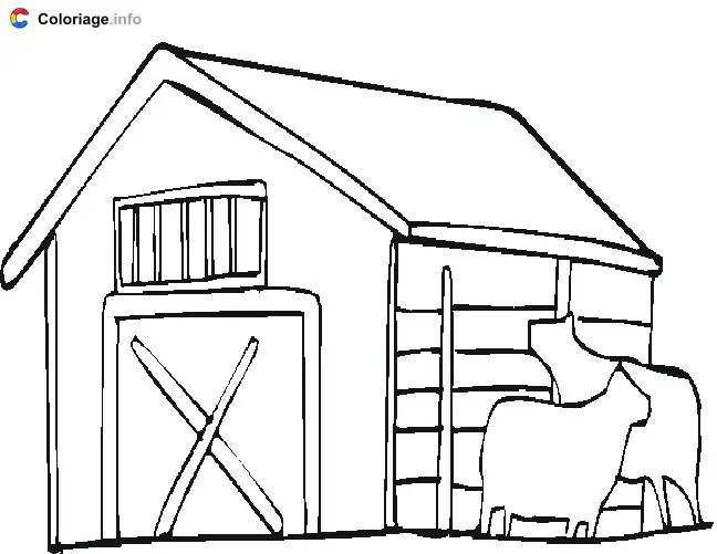 Coloriage Étable - Animaux de la ferme à imprimer