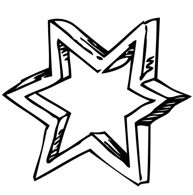 Coloriage Étoile 3d Facile - Étoile à imprimer