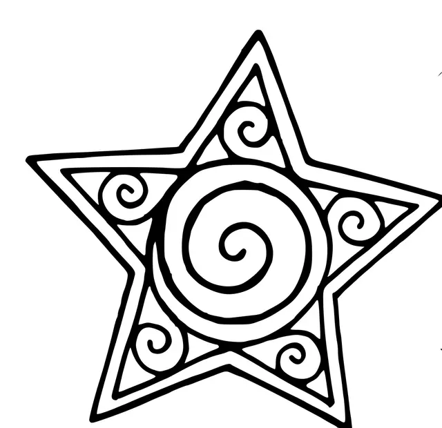 Coloriage Étoile Artistique - Étoile à imprimer