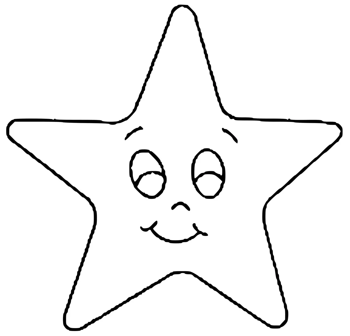 Star With a Face coloring page to print