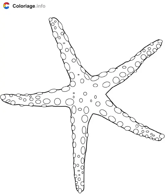 Starfish with Bubbles coloring page to print