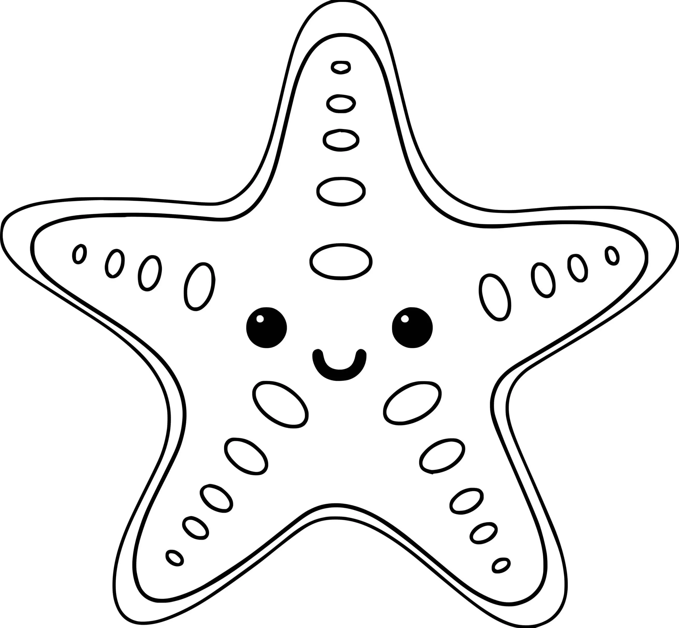 Coloriage Étoile De Mer Asteroidea Facile - Étoile de mer à imprimer