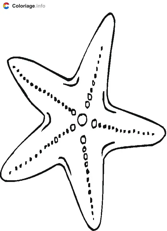 Five-Armed Starfish coloring page to print