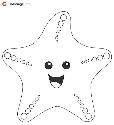 Smiling Starfish coloring page to print