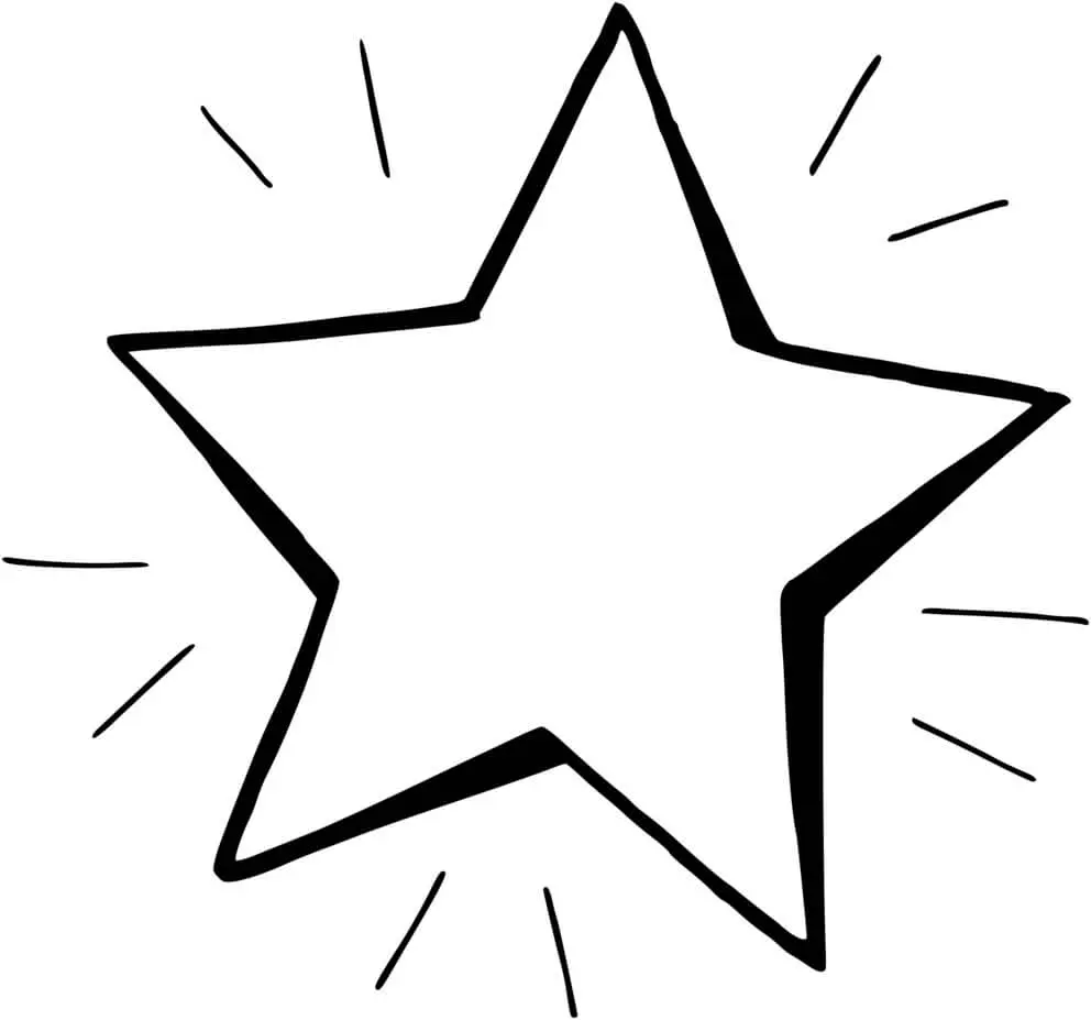 Coloriage Étoile Éclatante - Étoile à imprimer