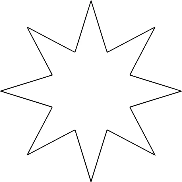 Coloriage Étoile Huit Branches - Étoile à imprimer