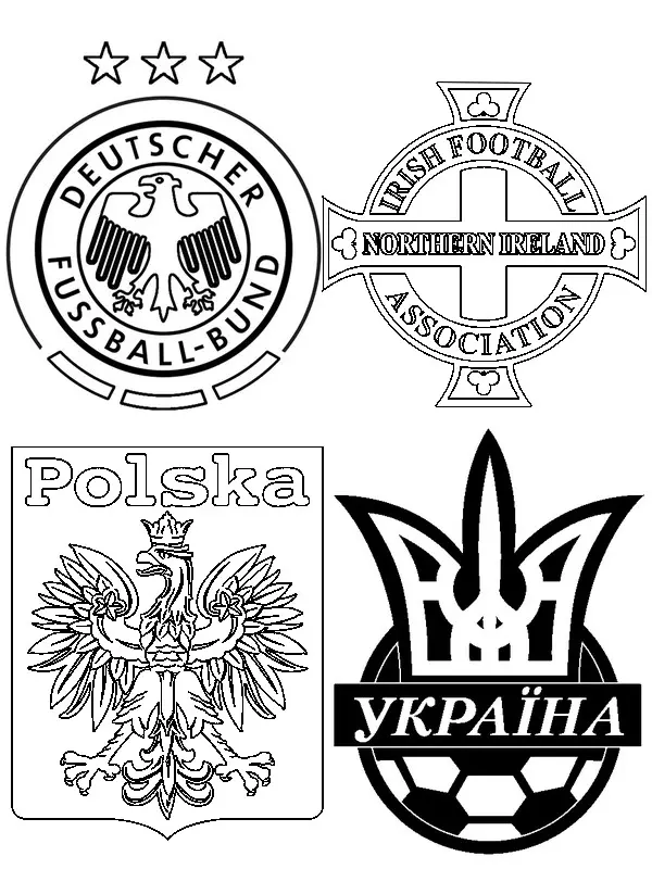 Coloriage Euro 2016 France Foot Allemagne Ukraine Pologne Irlande Du Nord - Foot à imprimer