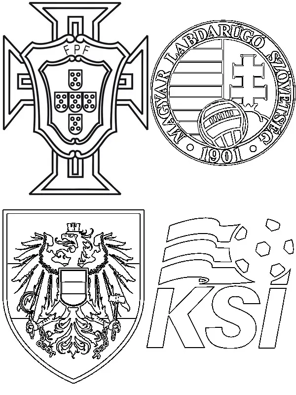 Coloriage Euro 2016 France Foot Portugal Autriche Hongrie Islande - Foot à imprimer
