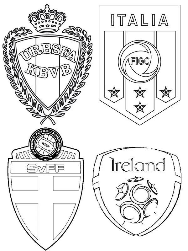Coloriage Euro 2016 France Football Belgique Italie Suede Irlande - Foot à imprimer
