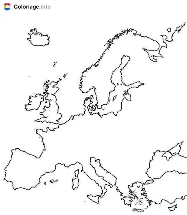Europe coloring page to print