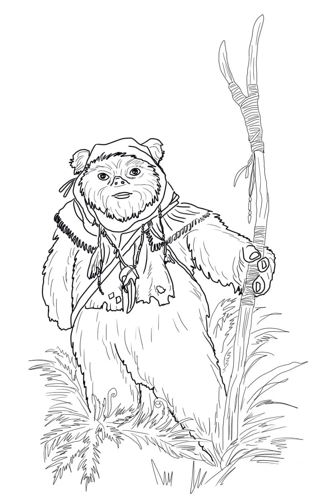 Coloriage Les Ewoks du Retour du Jedi - Star wars à imprimer