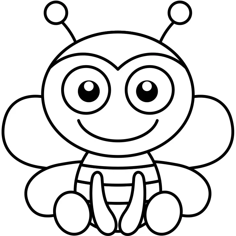 Coloriage Facile Abeille - Facile à imprimer
