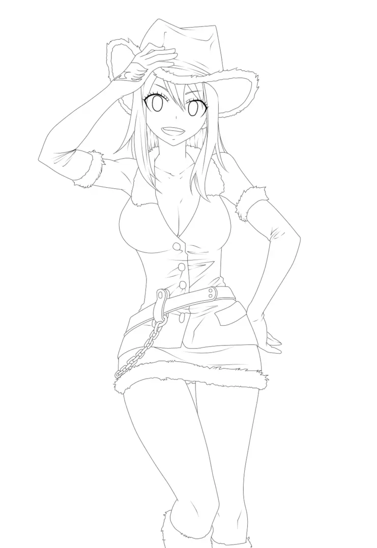 Fairy Tail Levy Cowgirl coloring page to print