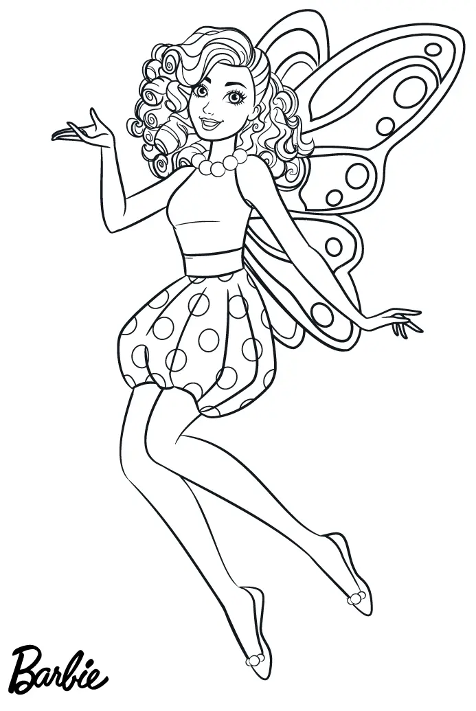 Coloriage Fairy Fée Barbie - Barbie à imprimer