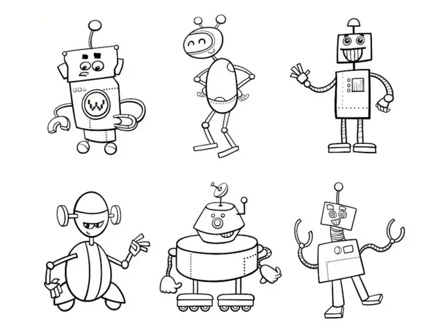 Coloriage Famille De Robots - Robot à imprimer
