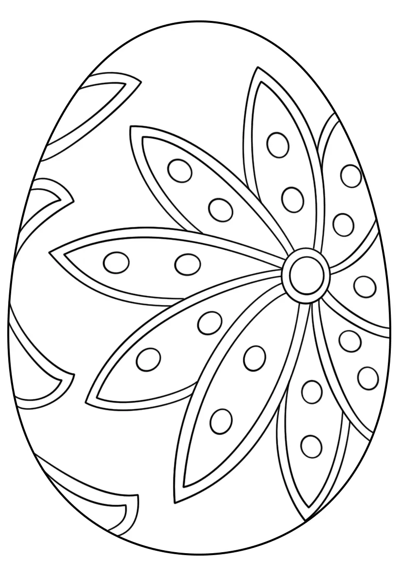 Disegno di Uovo di Pasqua decorato da stampare