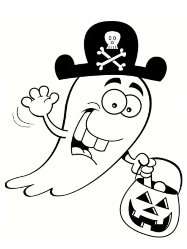 Coloriage Fantôme Halloween Enfant - Halloween à imprimer