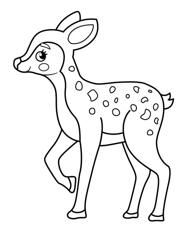 Coloriage Faon Petit Animal Mignon - Faon à imprimer