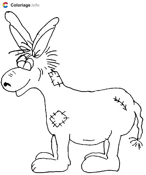 Funny Donkey coloring page to print
