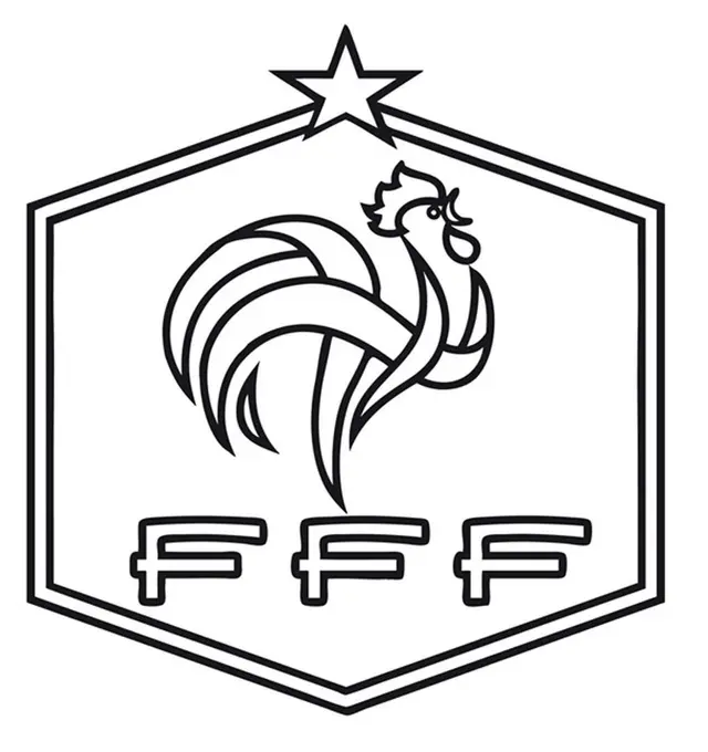 Kleurplaat Franse Voetbalfederatie FFF om te printen