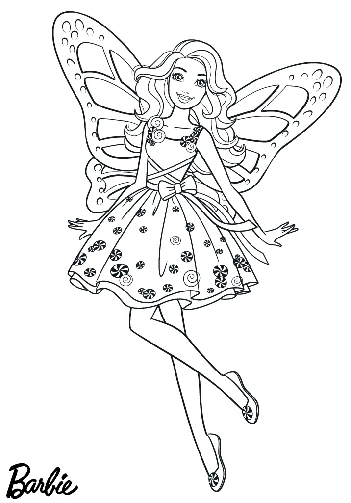 Coloriage Fée Candy Girl Barbie - Barbie à imprimer