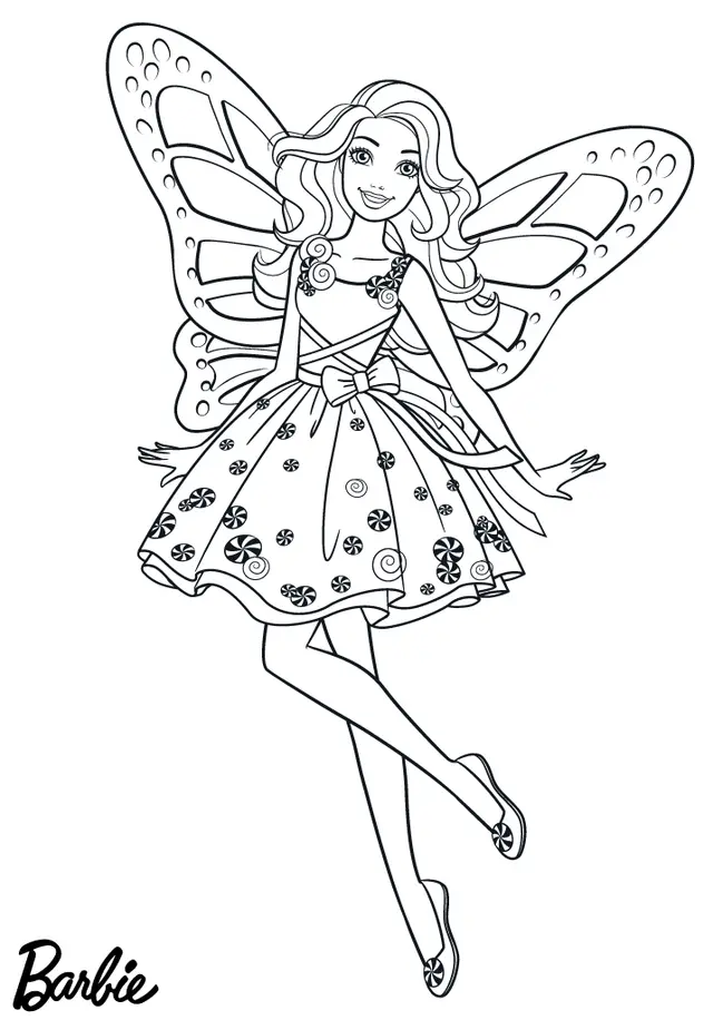 Coloriage Fée Candy Girl Barbie - Barbie à imprimer