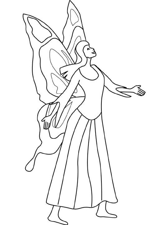 Coloriage Fée Dessin 3 - Fée à imprimer