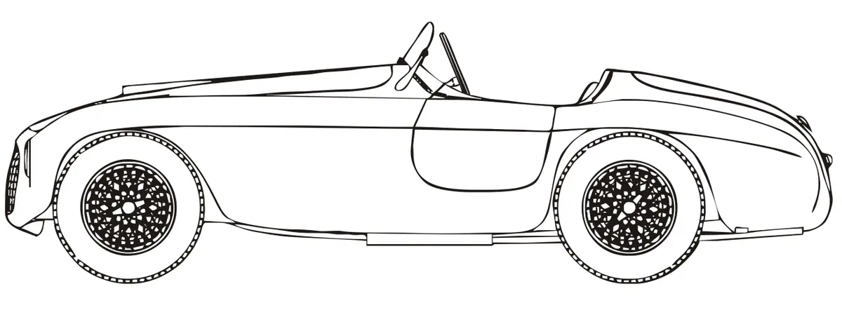 Ferrari 166 MM Barchetta coloring page to print