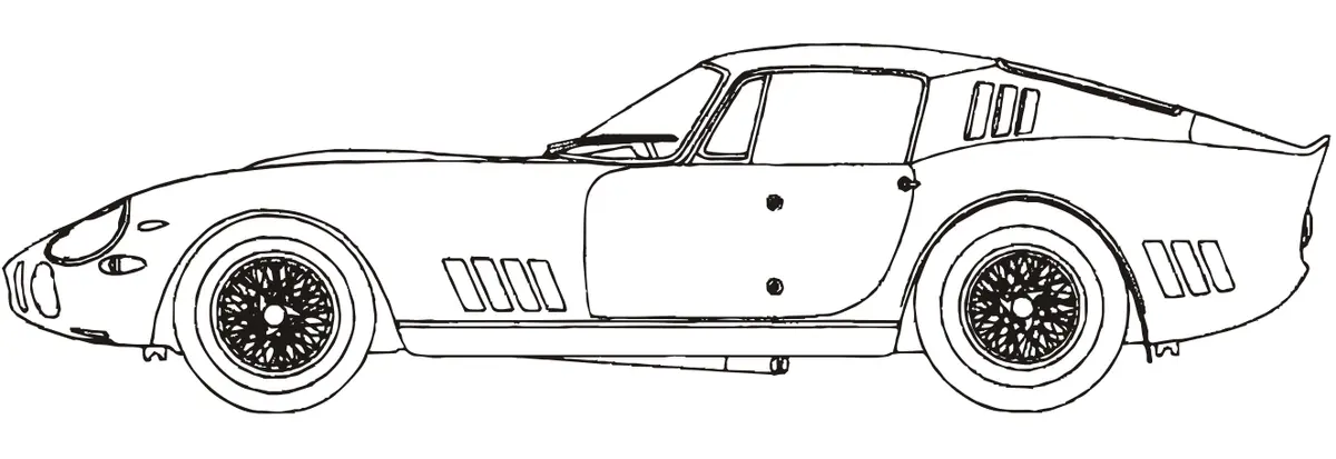 Kleurplaat Ferrari 275 GTB racewagen om te printen