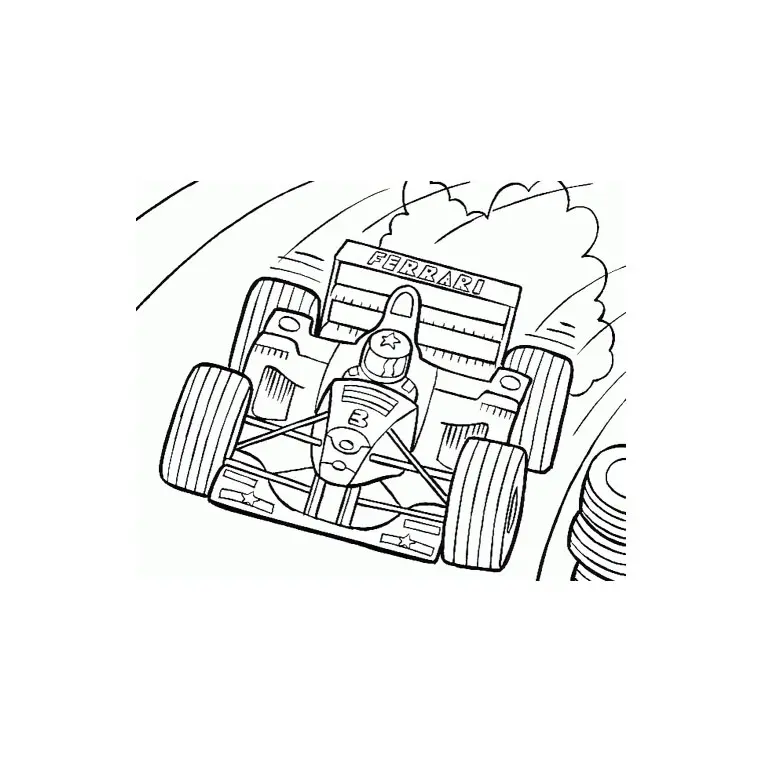 Coloriage Ferrari F1 - Voiture à imprimer