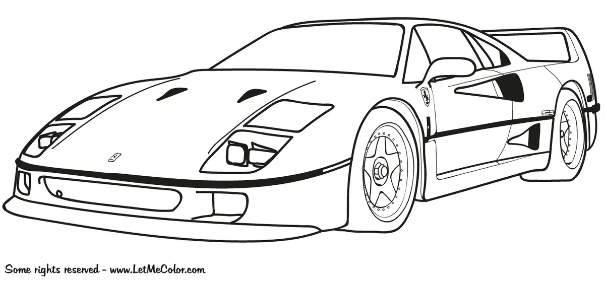 Ferrari F40 coloring page to print