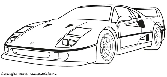 Coloriage Ferrari F40 - Ferrari à imprimer