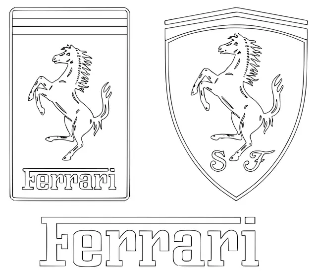 Coloriage Ferrari Logo - Ferrari à imprimer