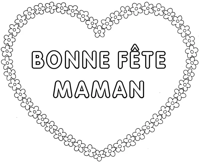 Coloriage Mère et enfant dans un jardin fleuri - Fête des mères à imprimer