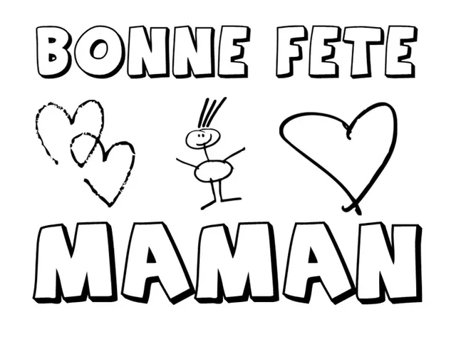 Coloriage Mère et enfant dans un jardin fleuri - Fête des mères à imprimer