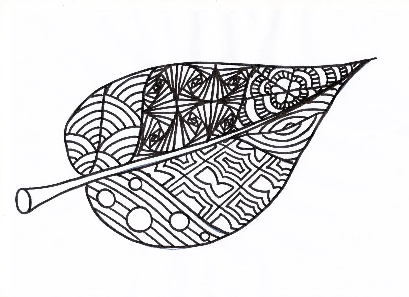 Coloriage Feuille Automne Adulte - Automne à imprimer