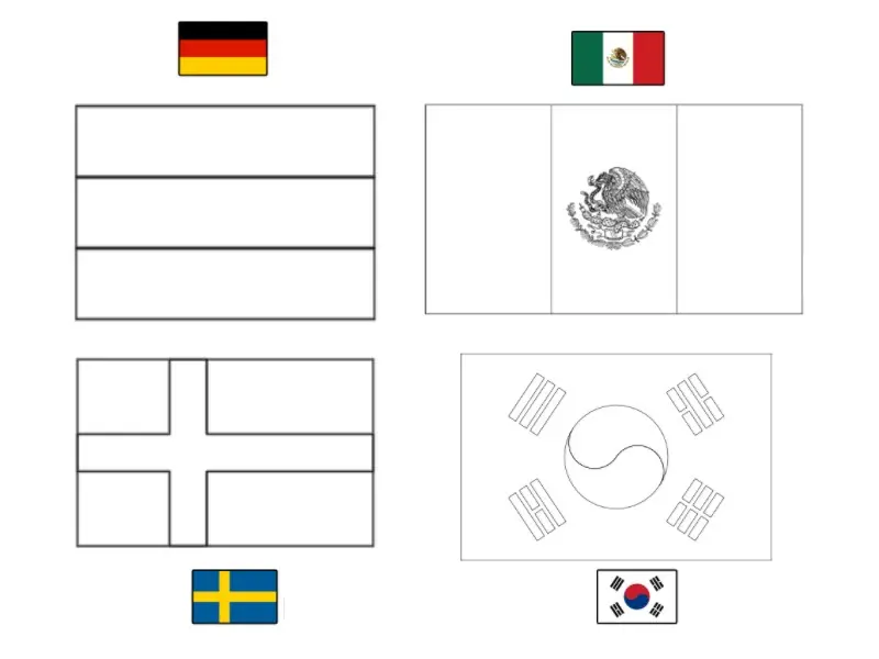 Coloriage Fifa Coupe Du Monde 2018 Groupe F Mexique Suede Coree Du Sud - Foot à imprimer