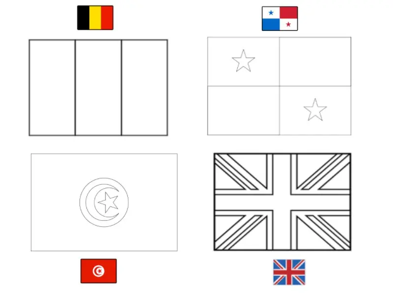 Coloriage Fifa Coupe Du Monde 2018 Groupe G Belgique Panama Tunisie Angleterre - Foot à imprimer