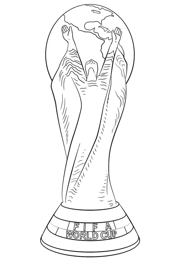 Coloriage Fifa World Cup Football Trophet Coupe Du Monde Officiel - Foot à imprimer