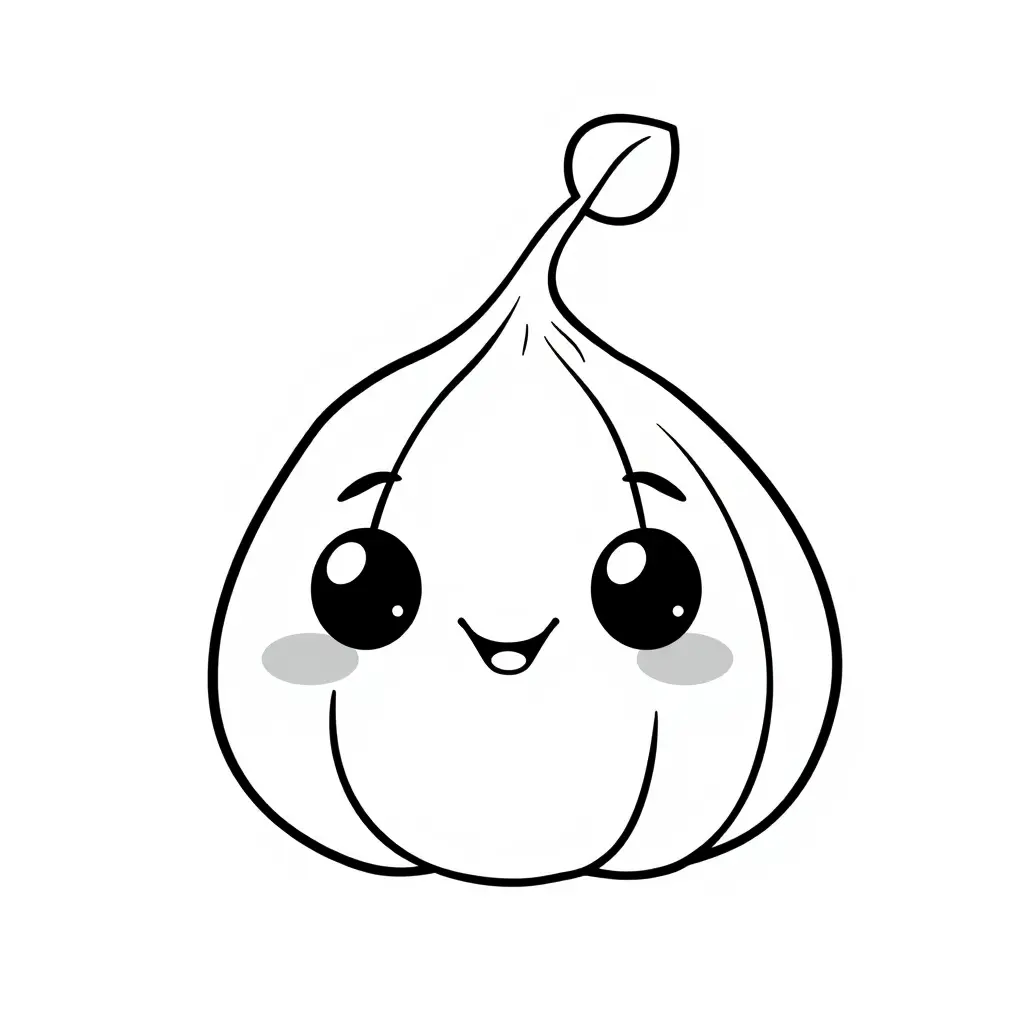 Coloriage Figue 1 Fruit Kawaii - Kawaii fruits à imprimer